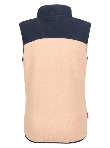 Trollkids Fleece bodywarmer "Hemsedal" beige/donkerblauw