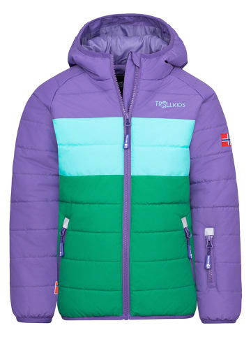 Trollkids Kurtka narciarska "Hafjell XT" w kolorze fioletowo-zielonym