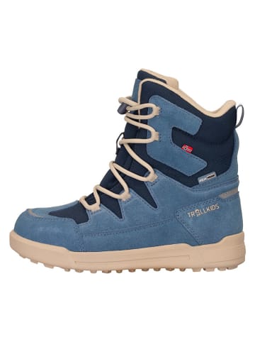 Trollkids Leder-Winterboots "Finnmark" in Blau