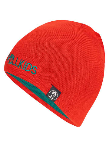 Trollkids Wende-Beanie "Troll" in Rot/ Türkis