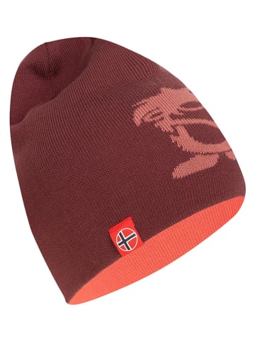 Trollkids Dwustronna czapka beanie "Troll" w kolorze czerwono-pomarańczowym