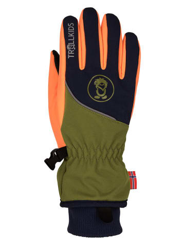 Trollkids Funktions-Fingerhandschuhe "Trolltunga" in Khaki/ Schwarz