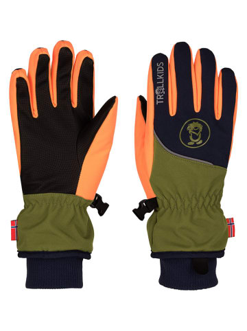 Trollkids Funktions-Fingerhandschuhe "Trolltunga" in Khaki/ Schwarz