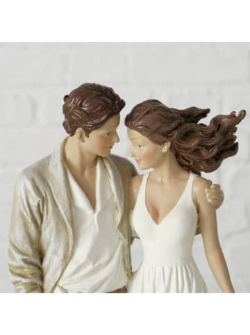 Boltze Figurka dekoracyjna "Couple" w kolorze beżowo-białym - wys. 25,5 cm