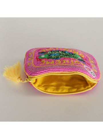 Boltze Kosmetyczka "Notice Me" w kolorze jasnoróżowo-żółtym - 17 x 12,5 cm