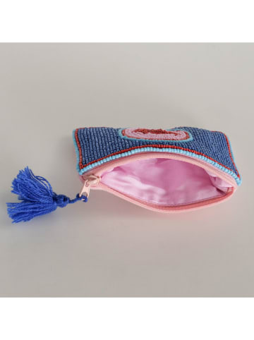 Boltze Kosmetyczka "Velantra" w kolorze niebiesko-jasnoróżowym - 12 x 8 cm