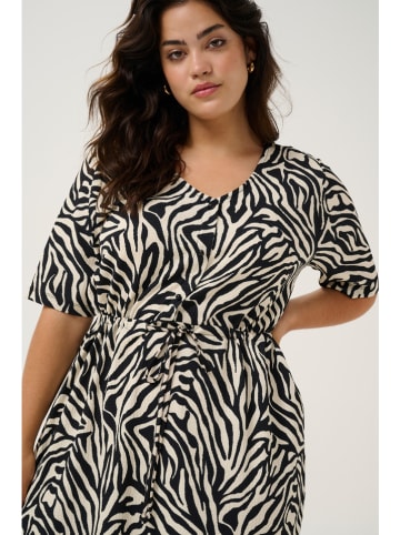 KAFFE curve Jurk crème/zwart