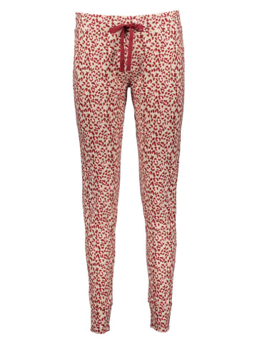 Skiny Pyjama-Hose in Beige/ Bordeaux