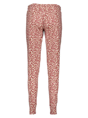 Skiny Pyjama-Hose in Beige/ Bordeaux