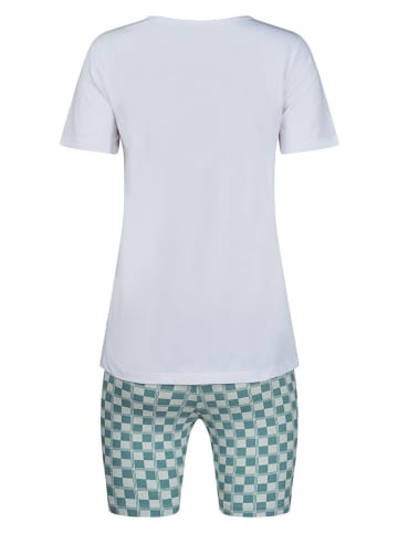 Skiny Pyjama in Weiß/ Grün