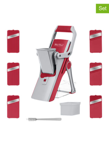Nicer Dicer 12-delige snijmessenset ''Nicer Dicer Mando'' rood/grijs