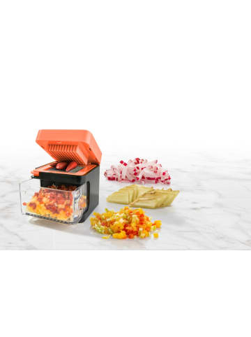 Nicer Dicer Groentesnijder ''Spicy'' zwart/oranje - (B)7,5 x (H)8,4 x (D)7,5 cm