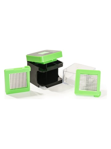 Nicer Dicer Krajalnica "Spicy" w kolorze czarno-zielonym do warzyw - 7,5 x 8,4 x 7,5 cm