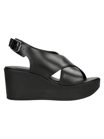 Wojas Leren sleehaksandalen zwart