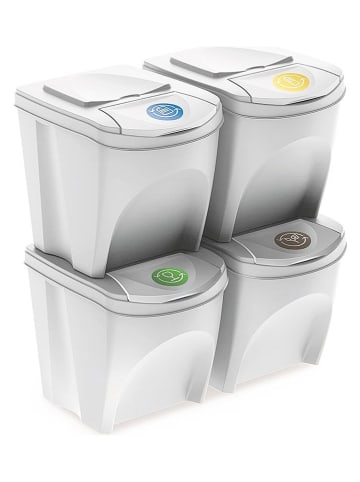 Joybos 4-delige afvalscheidingssysteem wit - 4x 25 l