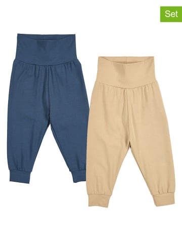 müsli 2er-Set: Sweathosen in Beige/ Dunkelblau