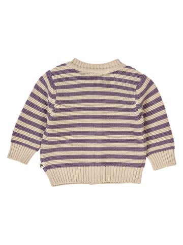 müsli Cardigan in Beige/ Lila