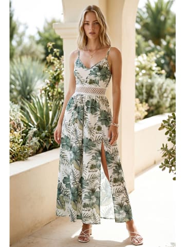SOULSHAE Kleid in Weiß/ Grün