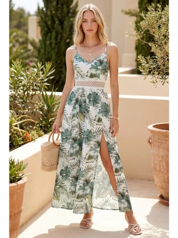 SOULSHAE Kleid in Weiß/ Grün