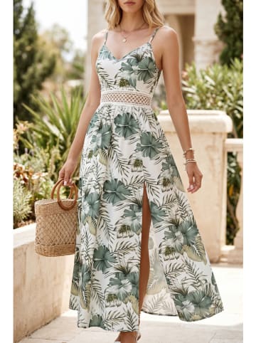 SOULSHAE Kleid in Weiß/ Grün