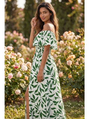 SOULSHAE Kleid in Weiß/ Grün