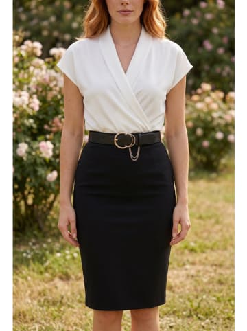 SOULSHAE Kleid in Weiß/ Schwarz