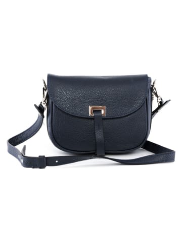 Lia Biassoni Leder-Umhängetasche "Neva" in Dunkelblau - (B)20 x (H)16 x (T)6 cm