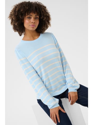 CULTURE Pullover in Hellblau/ Weiß