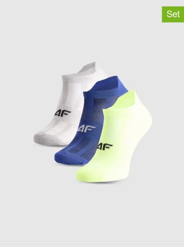 4F 3er-Set: Sportsocken in Dunkelblau/ Gelb/ Weiß