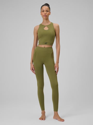 4F Legginsy sportowe w kolorze khaki