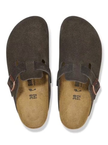 Birkenstock Leren clogs "Boston" bruin - wijdte S