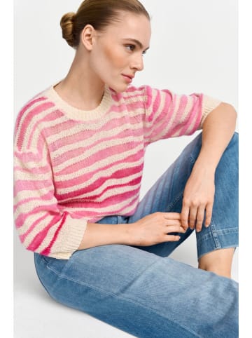 Rich & Royal Wollpullover in Pink/ Beige