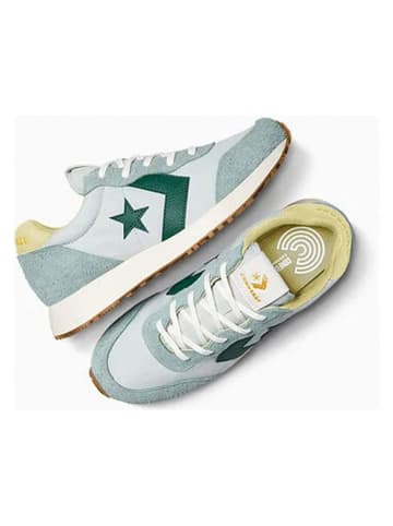 Converse Leder-Sneakers "Omega" in Weiß/ Hellblau/ Grün