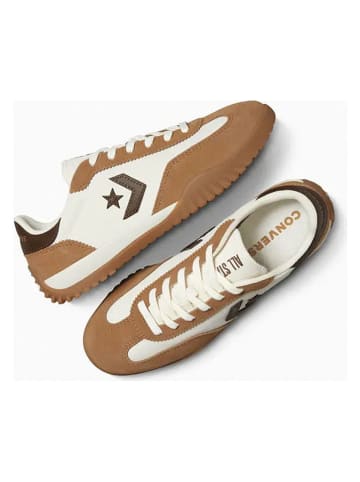 Converse Leder-Sneakers "Run Star" in Camel/ Creme
