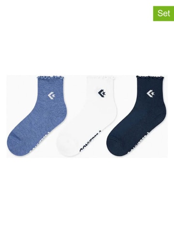 Converse 3er-Set: Socken "Star Chevron" in Blau/ Weiß/ Dunkelblau
