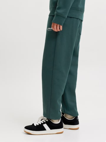 Jack & Jones Spodnie dresowe "Jpdtkane" w kolorze ciemnozielonym
