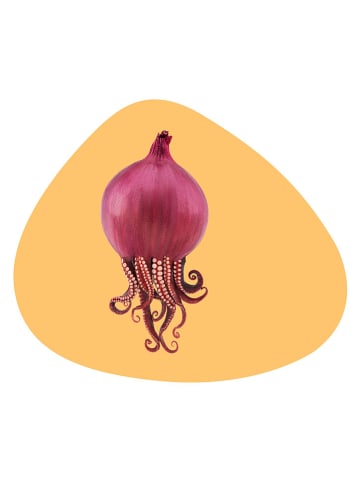 WD lifestyle Podkładka stołowa "Octopus" w kolorze żółto-fioletowym - 43 x 36 cm