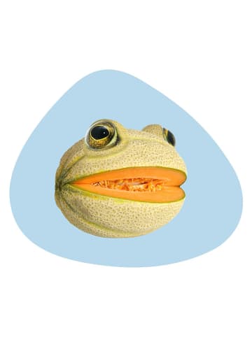 WD lifestyle Placemat "Frog" lichtblauw/groen - (L)43 x (B)36 cm