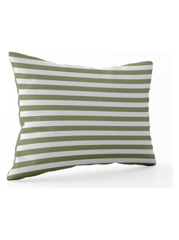 WD lifestyle Poduszka outdoorowa w kolorze oliwkowo-białym - 35 x 25 cm