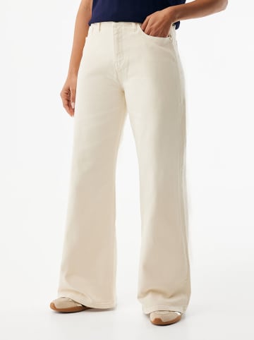 Mexx Dżinsy - Wide Leg fit - w kolorze kremowym