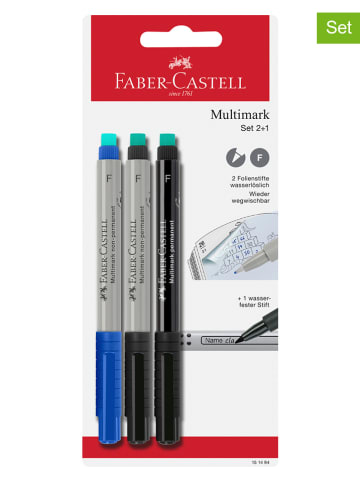 Faber-Castell 2er-Set: Folienstifte "Multimark" - 2x 3 Stück