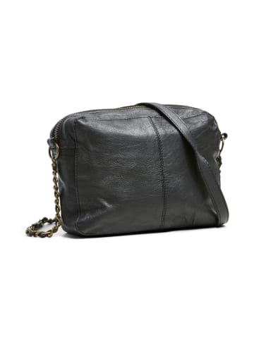 Pieces Leder-Umhängetasche "Aina" in Schwarz - (B)24 x (H)17 x (T)4 cm