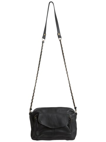 Pieces Leren schoudertas "Aina" zwart - (B)24 x (H)17 x (D)4 cm