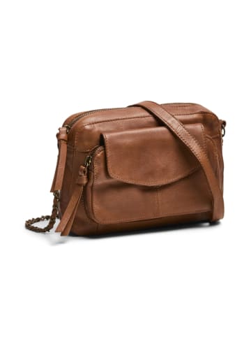 Pieces Leren schoudertas "Aina" bruin - (B)24 x (H)17 x (D)4 cm