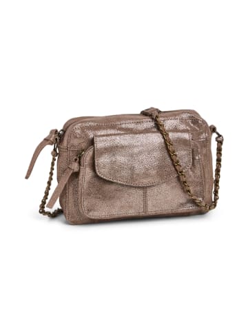 Pieces Leder-Umhängetasche "Aina" in Taupe - (B)24 x (H)17 x (T)4 cm