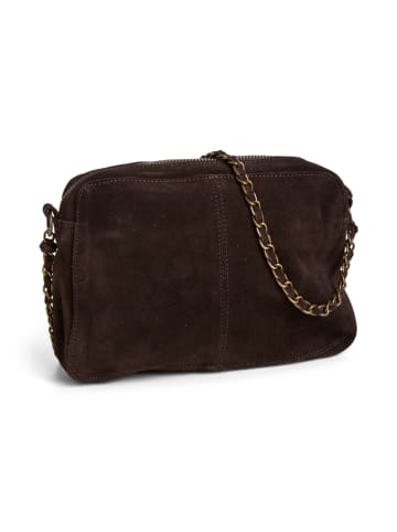 Pieces Leder-Umhängetasche "Aina" in Braun - (B)24 x (H)17 x (T)4 cm