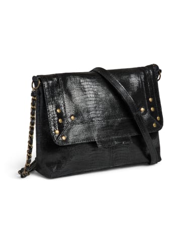 Pieces Leder-Umhängetasche "Feliza" in Schwarz - (B)21,5 x (H)15,5 x (T)5 cm