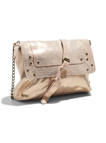 Pieces Leder-Umhängetasche "Feliza" in Beige - (B)21,5 x (H)15,5 x (T)5 cm