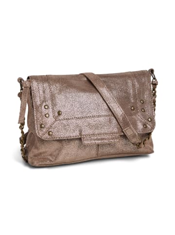 Pieces Leren schoudertas "Feliza" taupe - (B)21,5 x (H)15,5 x (D)5 cm