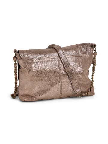 Pieces Leren schoudertas "Feliza" taupe - (B)21,5 x (H)15,5 x (D)5 cm
